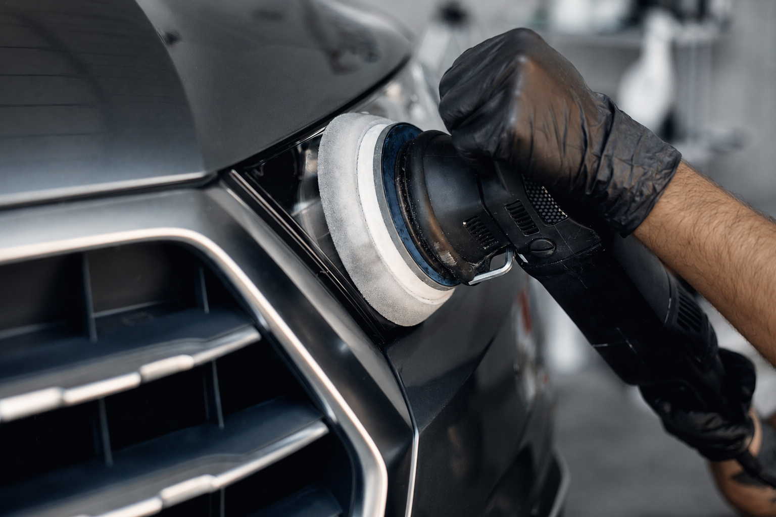 Lustre detailing a vehicle on location